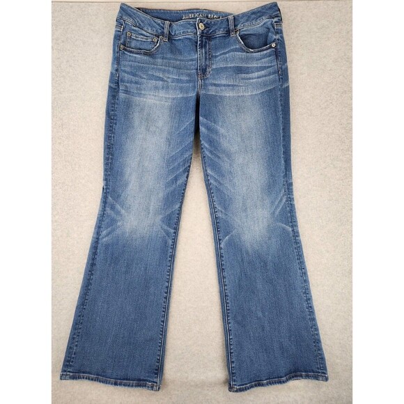 American Eagle Outfitters Denim - American Eagle Jeans Womens SZ  16 Blue Favorite Boyfriend Super Stretch Bootcut